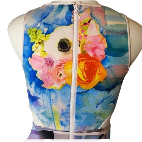 Clover Canyon Art Deco Floral Cut Out Neoprene Dress Size S - Picture 10 of 10